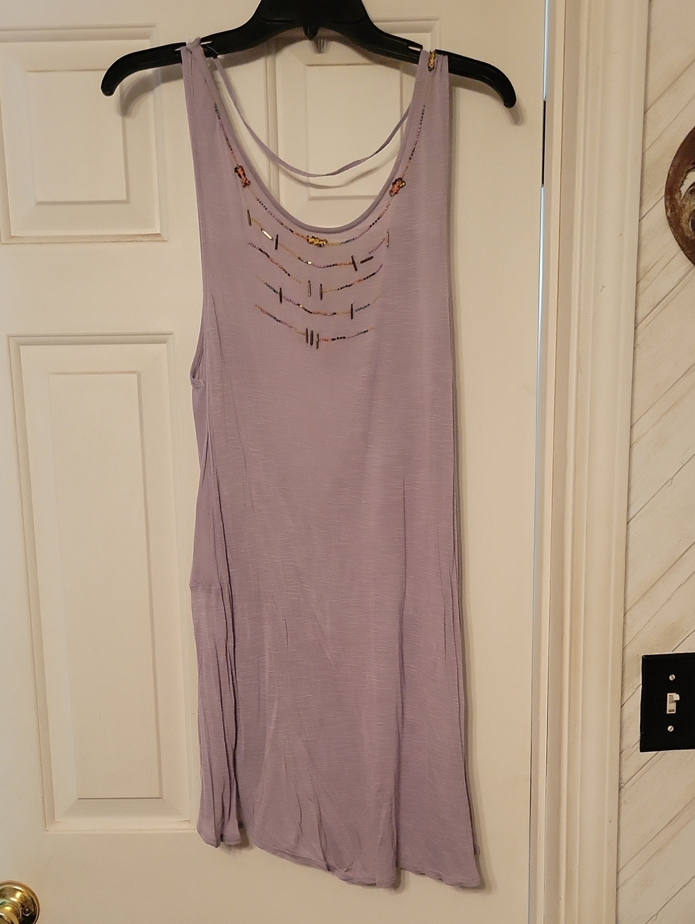 Free People Lavender Sleeveless Tunic with Beading Detail